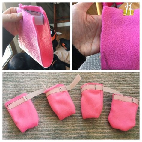 11 DIY Dog Bootie Plans: Homemade Paw Protectors! Diy Dog Booties, Dog Boots Diy, Dog Paw Protection, Boots Diy, Paw Protector, Dog Booties, Dog Clothes Diy, Small Dog Clothes, Upcycle Sewing