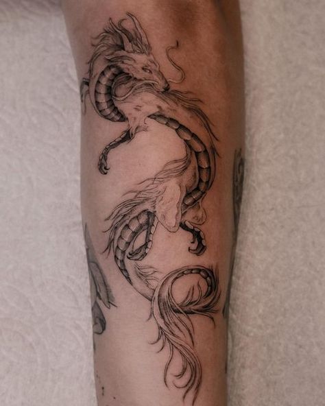 River Spirit Tattoo, River Spirit, Ghibli Tattoos, Spirit Tattoo, Ghibli Tattoo, Meeting Someone, Dragon Tattoo, Arm Sleeve, Tattoos For Guys