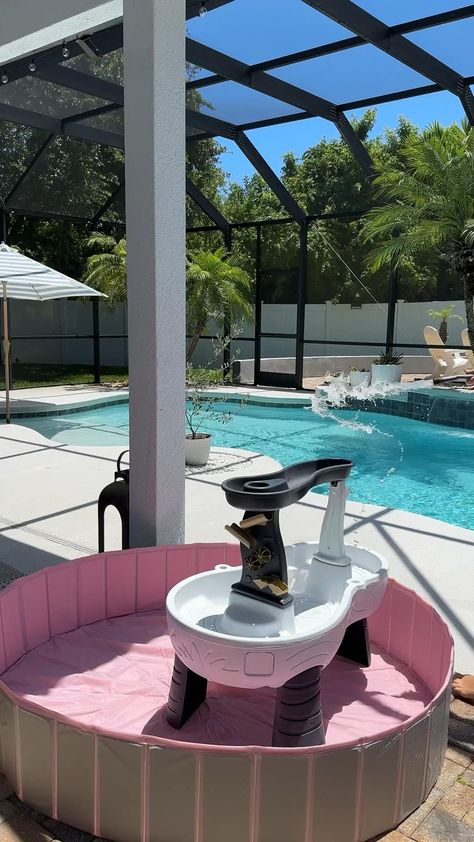 Just some wholesome after daycare play time with my toddler and @thestep2company water table I just DIY’d 🌺   I think it compliments the pet pool and table cover so well!  Give it a try! • Clean table and let dry • Take the table apart • Use a spray paint that can be used on plastic  • Let dry inbetween coats • Assemble the table • Spray Protective Enamel all over  🔗 in bio to shop everything in this reel  #toddlerdiy #diykidstoys #watertable #diy #momswhodiy #momlife #sahm #workingmom #steptwo #playhousemakeover #watertablemakeover #upcyclekidstoys  Follow my shop @mamademer on the @shop.LTK app to shop this post and get my exclusive app-only content!  #liketkit #LTKFamily #LTKBaby #LTKKids @shop.ltk https://liketk.it/4GSZG Step 2 Water Table, Water Table Diy, Toddler Bath Toys, Kids Water Table, Spray Paint Plastic, Water Play Toys, Play Area Backyard, Bath Toys For Toddlers, Clean Table