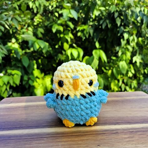 Welcome to the flock Yellow Budgie - Yellow Parakeet! pattern by: @anniecarrawayart #crochetbirds #amigurumilove #crochetplushie #ilovecrochet Yellow Parakeet, Yellow Budgie, Small Stuffed Animals, Crochet Birds, August 19, Cute Birds, Flocking, Pet Toys, Amigurumi