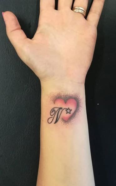 N Name Tattoo Design, Letter N Tattoo Ideas, Letter N Tattoo, Name Tattoos For Girls, Name Tattoo On Hand, Mandala Thigh Tattoo, N Tattoo, Letter Tattoos, Soccer Couples