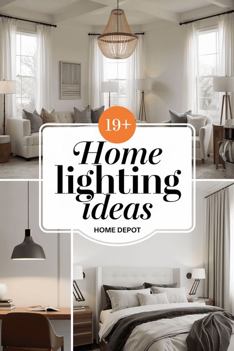 Brighten up your home with amazing lighting ideas from Home Depot! Explore stylish fixtures pendant lights and cozy lamps that can change your entire space. From modern to classic designs there's something for everyone. Make your rooms feel warm and inviting with these simple yet brilliant lighting solutions. Home Office Lighting Fixture, Maximalist Dining Rooms, Cozy Lamps, Ceiling Lights Bedroom, Home Lighting Ideas, Lights Over Kitchen Island, Stylish Floor Lamp, Tall Lamps, Arc Lamp