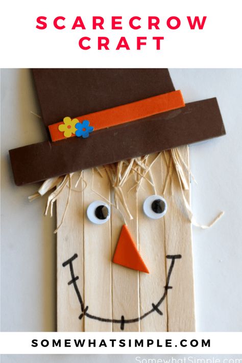 Simple Scarecrow, Popsicle Stick Scarecrow, Easy Diy Fall Crafts, Scarecrow Craft, Diy Fall Crafts, Fall Crafts For Adults, Diy Scarecrow, Scarecrow Crafts, Book Craft