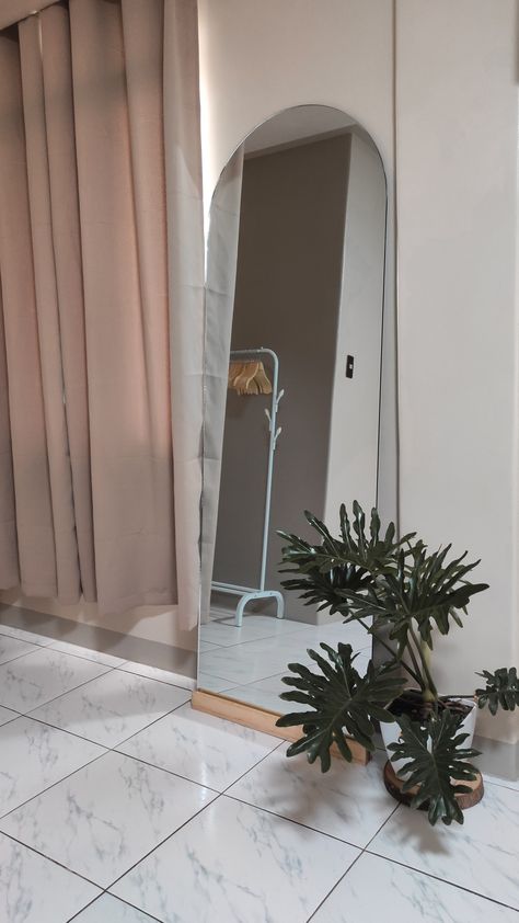 2 x 6 ft | Arc Floor Mirror Crazy how a huge mirror changes the whole look of your place, making it look spacious yet functional. 🤎 Huge Mirror, Place Making, Dream Spaces, Floor Mirror, The Whole, Oversized Mirror, Flooring, Mirror, Home Decor