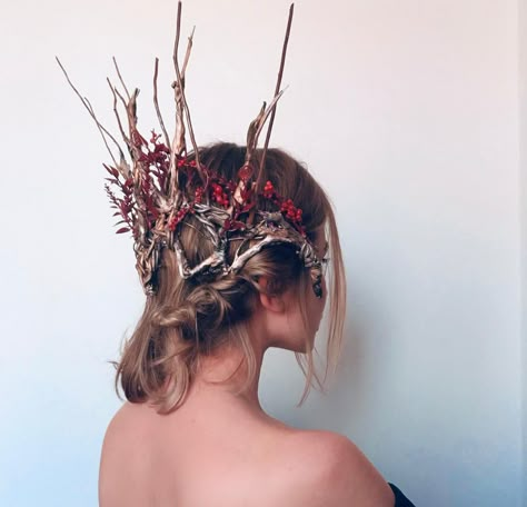 Yule Headpiece, Underworld Crown, Druid Crown, Stick Crown, Branch Crown, Branch Headpiece, Forest Elf Aesthetic, Twig Crown, Head Peice