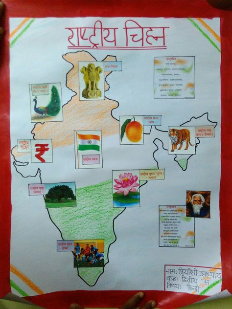 National symbols of india India Symbols Art, India National Symbol, Sst Chart Ideas, National Symbols Of India Drawing, Hindi Chart Ideas, Marathi Project Ideas, National Symbols Of India Chart, National Symbols Of India Worksheet, National Symbols Of India For Kids