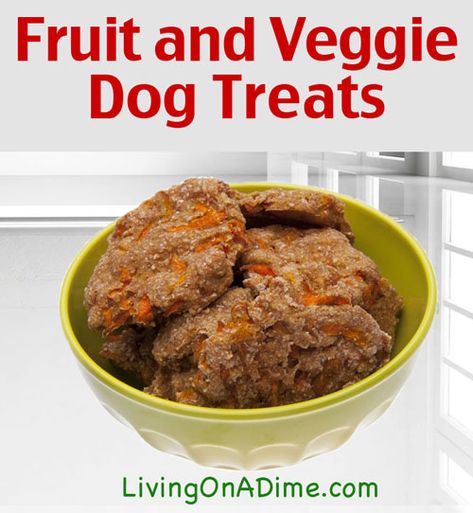 Fruit and Vegetable Dog Treats Recipe Vegetable Dog Treats, Veggie Dog, Dog Treats Recipe, Dog Biscuit Recipes, Fruit And Veggie, Veggie Dogs, Food Dog, Diy Dog Treats, Cat Treat Recipes