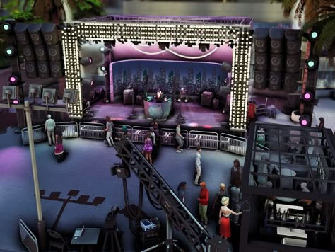 The Sims Resource - Concert Stage (NO CC) The Sims 4 Lots, Sims Stories, Play Sims 4, Sims 4 Expansions, Play Sims, Sims 4 House Design, Sims 4 Gameplay, Concert Stage, Sims House Design