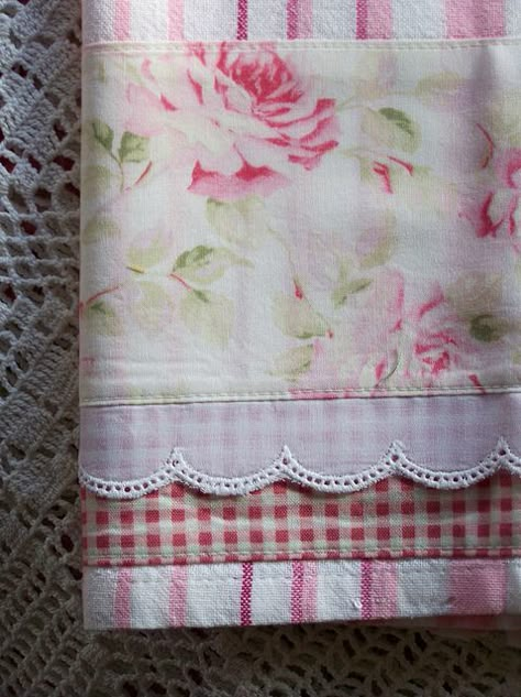 Decorate Shabby chic style. by Created by Cath., via Flickr Pink Saturday, Shabby Chic Tea, Decorative Tea Towels, Quilt Borders, Chic Bedding, Quilt Border, Shabby Chic Pink, Shabby Chic Kitchen, Decorative Towels