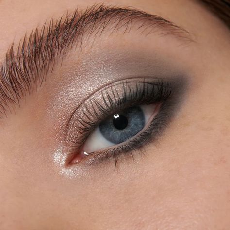 Taupe Eye Makeup, Silver Eyeshadow Looks, Luxury Eyeshadow Palette, Lisa Eldridge Makeup, Luxury Eyeshadow, Neutral Makeup Look, Grey Eye Makeup, Taupe Eyeshadow, Silver Eye Makeup