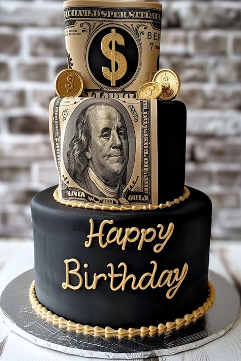 Creative and Classy Dollar Cakes for Men: Must-See Ideas Unique Cake Designs For Men, Unique Birthday Cake Ideas For Men, Men Birthday Party Theme, Cake For Him, Money Birthday Cake, Cake Design For Men, Unique Cakes Designs, Birthday Cake For Husband, Birthday Cake Decorating Ideas