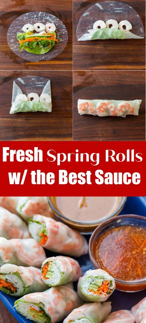 Homemade fresh Vietnamese Spring Rolls are easy to make and perfect for summer gatherings or a light dinner tonight. Shrimp Spring Roll Recipe, Healthy Spring Rolls Recipe, Easy Spring Rolls Recipe, Fresh Spring Rolls Recipe, Vietnamese Dipping Sauce, Healthy Spring Rolls, Sauce Video, Vietnamese Spring Rolls, Fresh Spring Rolls