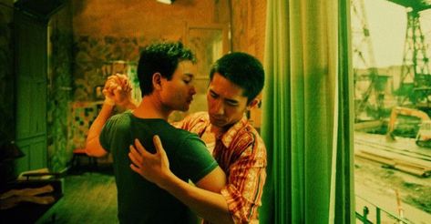 written & directed by wong karwai ☆★ Happy Together 1997, Hk Movie, Wong Kar Wai, Queer Cinema, Leslie Cheung, Movie Shots, Cinema Film, Film Inspiration, Male Magazine