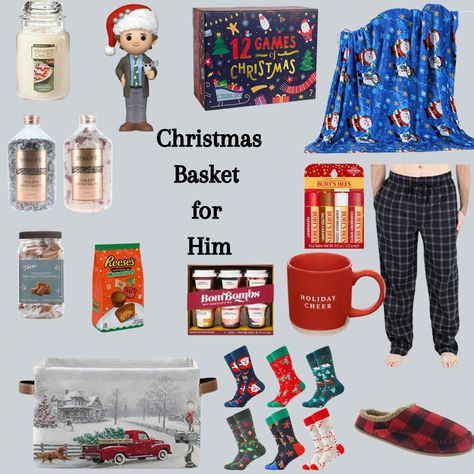 Checkout this Christmas basket ideas for the man in your life. #christmas #christmasideas #christmasgiftideas #giftideas #giftideasforboyfriend #giftideasforhim #amazonaffiliatelink #amazonfavorites Gift Baskets For Men Christmas, Xmas Basket Gift Ideas For Him, Brr Basket For Boys, Jingle Baskets For Him, Brrr Basket Ideas For Boys, Winter Basket Ideas For Boyfriend, Brr Basket For Him, Christmas Baskets For Men, Men Christmas Basket Ideas