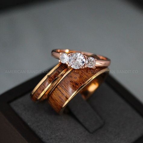 Wood Wedding Rings, Wood Wedding Bands, Rings Matching, Wood Wedding Ring, Rose Gold Tungsten, Wood Wedding Band, Couple Set, Couple Wedding Rings, Wood Wedding