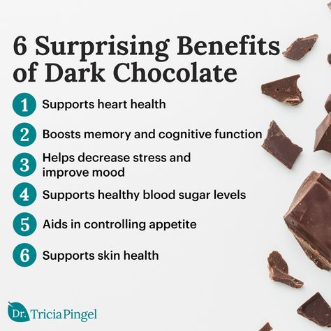 I have a confession: I love chocolate. And for me, the darker, the better. Not only does it have a richer, more satisfying taste, but I can eat it without feeling the guilt that comes along with so many indulgent treats. Why? Well, dark chocolate comes with a host of amazing health benefits! From controlling my appetite to supporting my brain, skin, and even mood, it's one of the healthiest treats I eat. But in order to truly get these benefits, I know I have to eat it in a certain way! Breastfeeding Nutrition, Dark Chocolate Benefits, Holistic Health Nutrition, Chocolate Benefits, Food Health Benefits, Healthy Blood Sugar Levels, I Love Chocolate, Holistic Nutrition, Healthy Chocolate