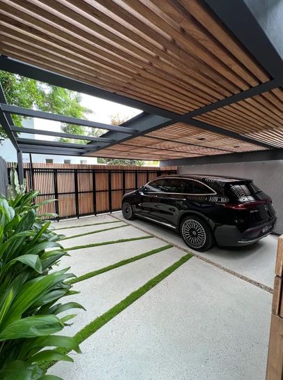 Project Paddington | Breana Graham Landscape Architecture | Sydney based Landscape Architect Driveway Planting, Carport Sheds, House Fence Design, Driveway Design, Outdoor Entertaining Spaces, Garden Makeover, Concrete Decor, Fence Design, Terrace Garden