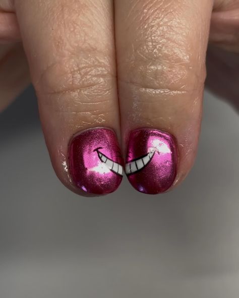 💗Cheshire Cat💜 #nails #nailtech #nailart #nailinspo #michigannailtech #nailstoinspire #nailideas #nailpromagazine #explorepage #nailsofinstagram #michigannailtech #independentnailtech #nailartist #naturalnails #buildergel #biabnails #lansingnails #holtnails #lansingnailtech #buildergellansing #okemosnailtech #buildergellansing #cheshirecatnails Cheshire Cat Nails, Cat Nails, Cheshire Cat, Nail Pro, Nail Artist, Nail Tech, Natural Nails, Nail Inspo, Nail Art