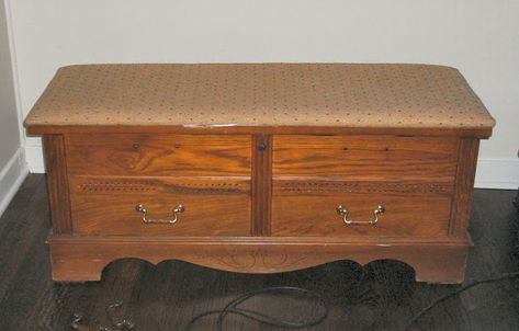 Cedar Hope Chest Makeover - Little Vintage Cottage Lane Cedar Chest Makeover Diy, Refinished Hope Chest, Refinished Hope Chest Ideas, Painted Hope Chest Ideas, Cedar Chest Makeover Ideas, Hope Chest Ideas What To Put In A, Cedar Chest Makeover Diy, Refinish Hope Chest, Cedar Chest Makeover