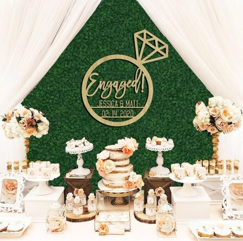 This gold engaged backdrop is a must for your engagement party celebration! WeddingWire has tons of engagement party decor recommendations at all price points. Click for more engagement party decoration ideas. Planning your wedding has never been so easy (or fun!)! WeddingWire has tons of wedding ideas, advice, wedding themes, inspiration, wedding photos and more. {Etsy} Engagement Party Backdrop, Engagement Party Decorations Diy, Backyard Engagement Parties, Engagement Party Themes, Engagement Balloons, Engagement Themes, Engagement Party Planning, Engagement Wishes, Custom Engagement Gifts