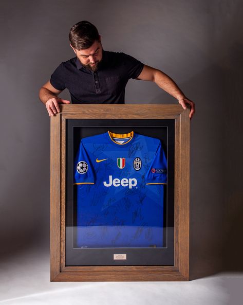 Hockey Jersey Frame, Framed Soccer Jersey, Framed Hockey Jersey, Jersey In Frame, Framing A Jersey, Framed Sports Jersey, Jersey Frame Ideas Display Case, Framed Football Shirts On Wall, Football Jersey Frame Ideas