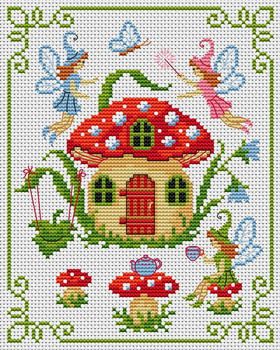 Gallery.ru / 193 - 1 - Olsha Fairies Mushroom, Cross Stitch Fairy, Cross Stitch House, Tapestry Crochet Patterns, Mushroom House, Pola Kristik, Mini Cross Stitch, Cross Stitch Patterns Free, Tapestry Crochet