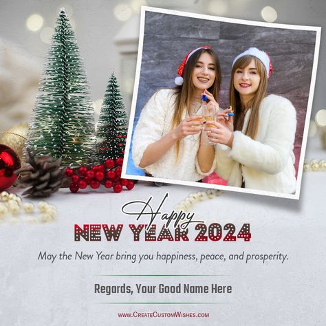 Create New Year 2024 Wishes with Photo and Name New Year Msg, New Year Wish, New Year Wishes Quotes, New Years Countdown, Digital Invitations Wedding, Write Your Name, Happy New Year 2023, Happy New Year 2024, Personalized Greeting Cards