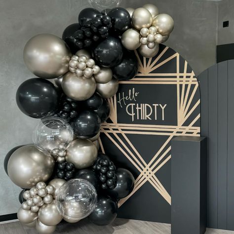 Gatsby 30th 🪩 Black Pool Party Decorations, Black Pool Party, Balloon Board, Black Pool, Pool Party Decorations, 50th Birthday Shirts, Great Gatsby Party, Prop Hire, Arch Backdrop