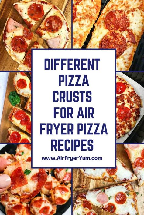 Air Fryer Deep Dish Pizza, Air Fryer Pizza Dough, Different Types Of Pizza, Pizza In Air Fryer, Four Cheese Pizza, Convection Oven Recipes, Air Fryer Pizza, Store Bought Pizza Dough, Pizza Grilled Cheese