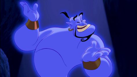 Genie | Disney Wiki | FANDOM powered by Wikia Disney Widgets, Genie Disney, Blue Cartoon Character, Aladdin Characters, Disney Rainbow, Meg Hercules, Animated Movies Characters, Blue Characters, Aladdin Genie