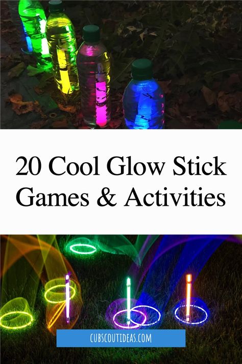 Check out these glow stick games and activities. They can make summer nights or campouts super fun for the entire family. Games With Glow Sticks, Glow Stick Party Games, Glow Stick Activities For Kids, Glow Stick Party Ideas, Glow Stick Activities, Derby Snacks, Glow Stick Games, Glow Stick Crafts, Math Stem Activities