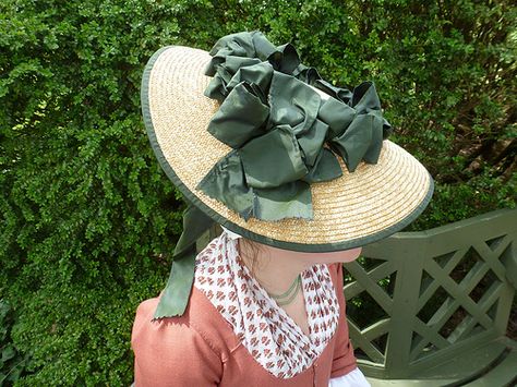 blue/green trimmed and lined hat Bergere Hat, English Gown, 18th Century Hats, Georgian Dress, Punny Halloween Costumes, Historical Hats, Colonial Dress, 18th Century Women, 19th Century Clothing