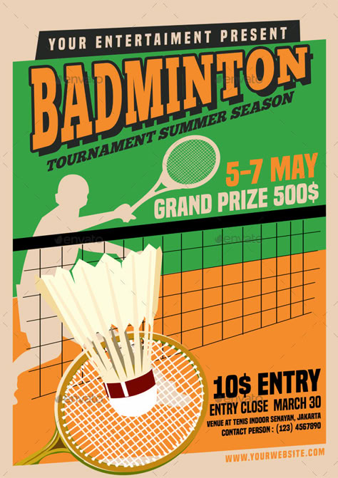 Sports Tournament Poster, Badminton Tournament Poster, Badminton Poster Design, Sport Poster Design Ideas, Poster Badminton, Badminton Poster, Event Poster Design Inspiration, Badminton Club, Badminton Tournament