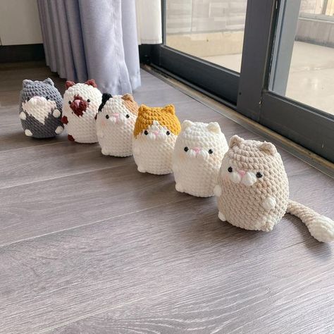 Fluffy Cat Amigurumi, Fluffy Cat Crochet, Yarn Monsters, Amigurumi Inspiration, Cat Crochet, Cat Amigurumi, Crochet And Knitting, Fluffy Cat, No Sew