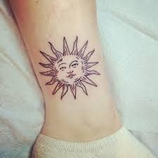 Minimal Female Small Simple Tattoos - Small Simple Tattoos - Simple Tattoos - MomCanvas Sun Tattoo Designs, Tarot Tattoo, Wild Tattoo, Sun Tattoos, Sun Tattoo, Tattoo Designs And Meanings, Ankle Tattoo, Little Tattoos, Minimal Tattoo