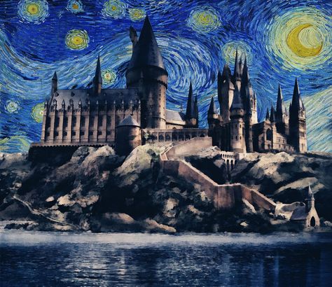 Howards Castillo Harry Potter, Harry Potter Art Painting Canvases, Hogwarts Castle Painting, Harry Potter Acrylic Painting, Hogwarts Art Castle, Hogwarts Painting, Portrait Easy, Night Castle, Pottery Decor