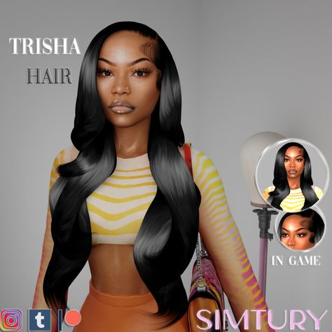 Trisha Hairstyle, Sims 4 Black Hair, Sims 4 Cc Kids Clothing, Play Sims 4, Free Sims 4, Sims 4 Game Mods, Sims 4 Body Mods, Sims 4 Cc Skin, Tumblr Sims 4