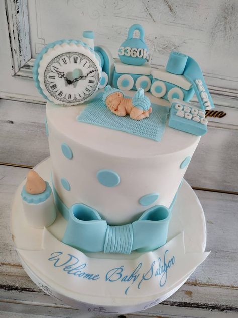 Welcome Home Baby Cake, Baby Welcome Cake, Welcome Baby Boy Cake, Welcome Baby Cake, Baby Cake Design, Welcome Home Cakes, Newborn Cake, Cake Designs For Boy, Best Overnight Oats Recipe