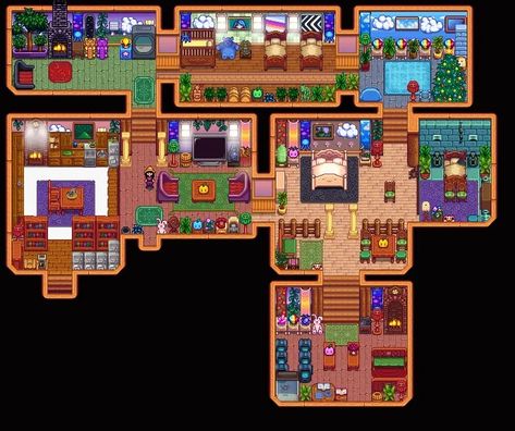 stardew valley house layout Stardew Valley Krobus House, Stardew Valley House Interior, Stardew Valley House, Stardew Valley Layout, Stardew Valley, House Interior, Video Games, Layout, Video Game