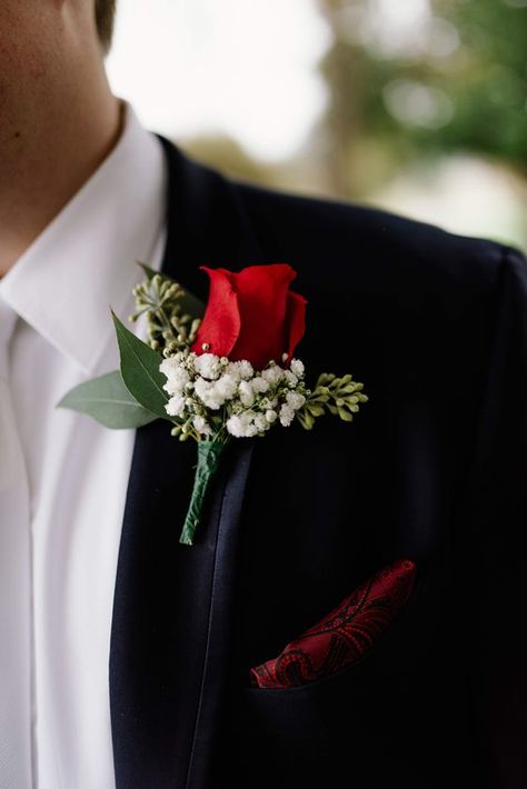 Red Rose Boutonniere Prom, Red Flower Boutonniere, Red Corsage And Boutonniere Prom, Red Boutonniere And Corsage, Red Rose Boutonniere Wedding, Red Rose Corsage And Boutonniere, Red Rose Wedding Flowers, Prom Corsage And Boutonniere Red, Red And White Boutonniere