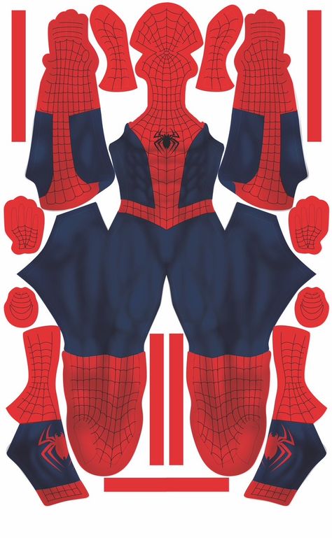 Spiderman Suit Template, Spiderman Sewing Pattern, Spiderman Template, Spider Man Pattern, Insomniac Spiderman, Spiderman Classic, Halloween Costume Adult, Fashion Designer Aesthetics, Spiderman Outfit