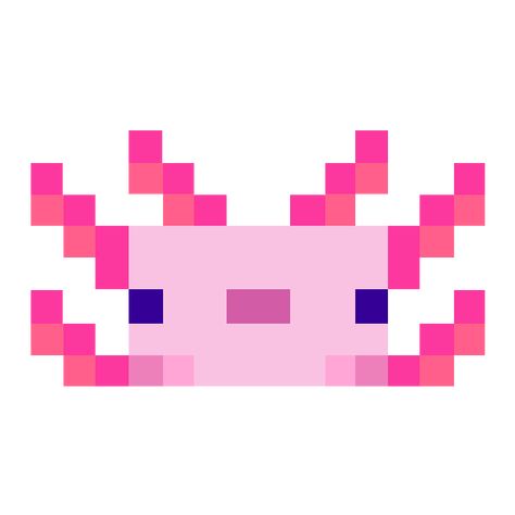 Minecraft Axolotl Face - Printable for Download Minecraft Heads, Minecraft Axolotl, Minecraft Quilt, Minecraft Face, Minecraft Pattern, Pixel Art Minecraft, Minecraft Drawings, Diy Minecraft, Minecraft Room