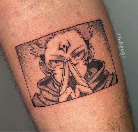 Jjk Gojo Tattoo, Sakura Tattoo Jujutsu, Anime Tattoo Ideas Manga Jujutsu Kaisen, Jujutsu Kaisen Manga Tattoo, Jujitsu Kaisen Tattoo Ideas, Sukuna Arm Tattoo, Jujutsu Kaisen Tattoo Ideas Sukuna, Jujutsu Kaisen Tattoo Ideas Simple, Jujitsu Kaisen Tattoos