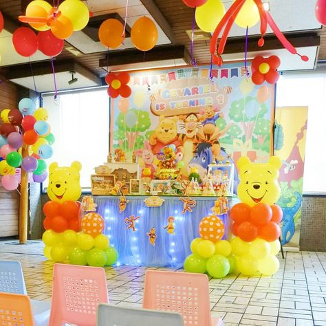 Second Event 01.10.2017 Winnie The Pooh Party for Gevariel 1st Birthday   #winniethepoohtheme #winniethepoohparty… Pooh Party Ideas, Winnie The Pooh Decor, Winnie The Pooh Party, Winnie The Pooh Cake, Piglet Eeyore, Pooh Party, Winnie The Pooh Piglet, Winnie The Pooh Themes, Pooh Birthday