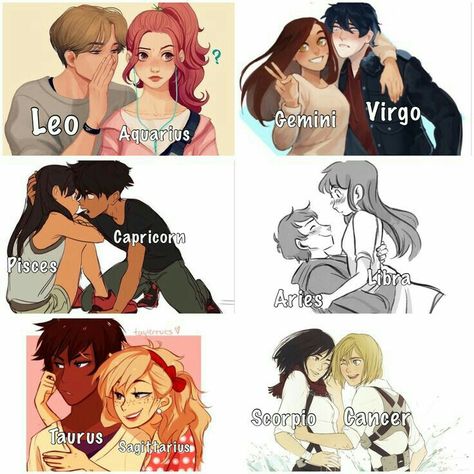 Taurus X Sagittarius Couple, Gemini Anime Character, Zodiac Couples Art Anime, Leo X Gemini, Zodiac Signs As People, Anime Zodiac Signs, Zodiac Ships, Zodiac Signs Couples, Zodiac Couples