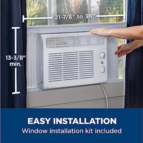 Efficient Cooling For Smaller Areas Like Bedrooms And Guest Rooms, 5K BTU Window AC Unit With Easy Install Kit, White -$159.99 (see link above) #amazon #amazondeals Air Conditioner Design, Window Ac Unit, Window Air Conditioners, Air Conditioner Units, Fireplace Lighting, Double Hung Windows, Window Air Conditioner, Window Unit, Best Appliances