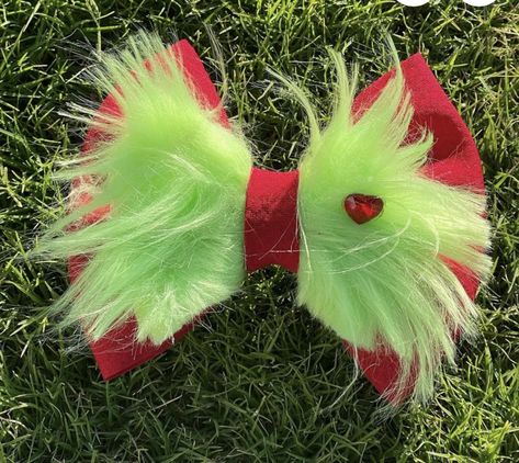 Grinch Hair Bows Diy, Grinch Hair Bows, Grinch Headband, Grinch Decor, Christmas Curtains, Hair Bows Diy Ribbon, Grinch Face Svg, Faux Fur Headband, Disney Headbands