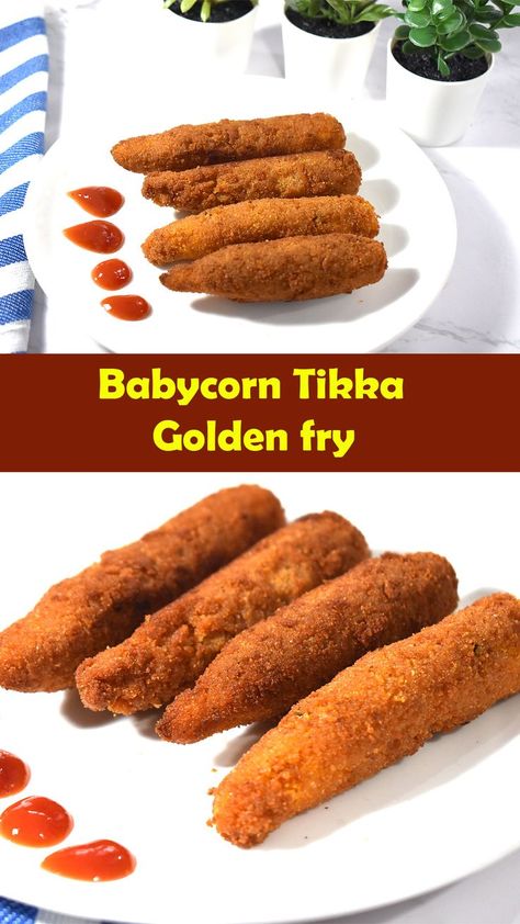 Crispy Babycorn tikka golden fry shorts Babycorn Recipes, Kids Snack Box, Baby Corn, Tea Snacks, South Indian Food, Corn Recipes, Snack Box, Indian Recipes, Kids Snacks