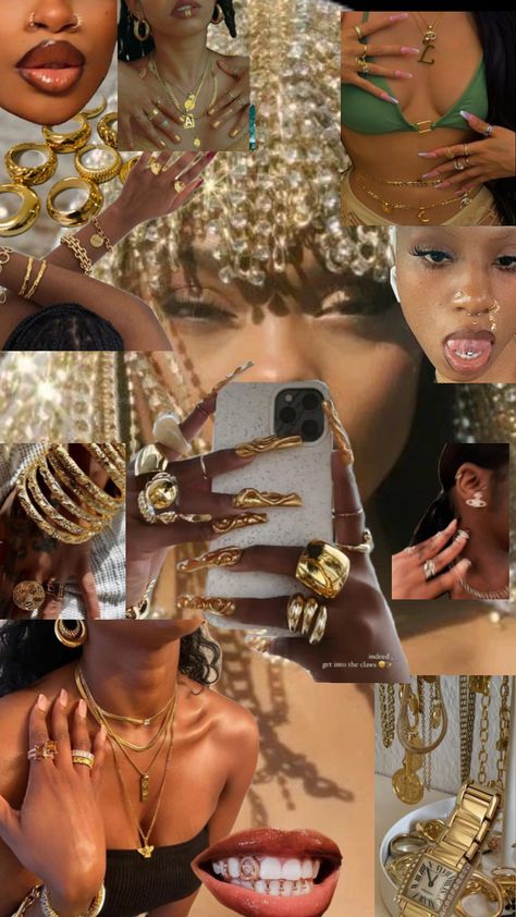 Maximalist Jewelry, Dope Jewelry Accessories, I Love Being Black, Earthy Aesthetic, Earthy Jewelry, Teeth Jewelry, Gold Girl, Jewelry Aesthetic, Jewelry Accessories Ideas