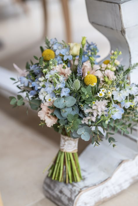 Wedding Bouquets Bride Wild Flowers, Wedding Bouquet With Forget Me Not, For Get Me Not Bouquet, Daisy And Wildflower Bouquet, Forget Me Not Flowers Bouquet Bridal, Eucalyptus And Wildflower Bouquet, Bridesmaids Bouquets Wildflowers, Wildflower Wedding Bouquet Bridesmaid, Wildflower Bouquet Blue